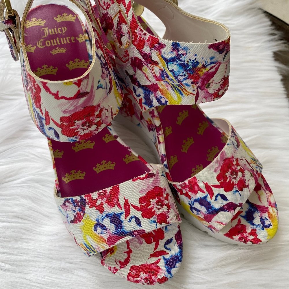 New Juicy Couture Floral platform shoes